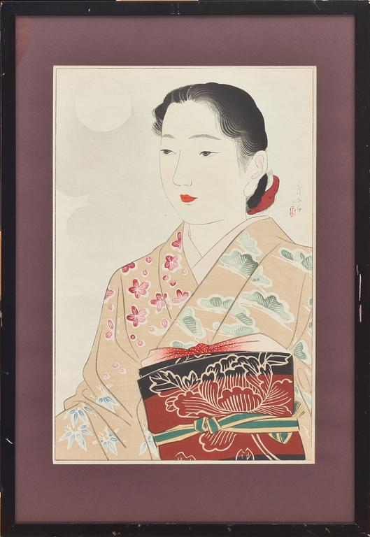 TRÄSNITT, Japan, Yamakawa Shuho, signerad, 1936.