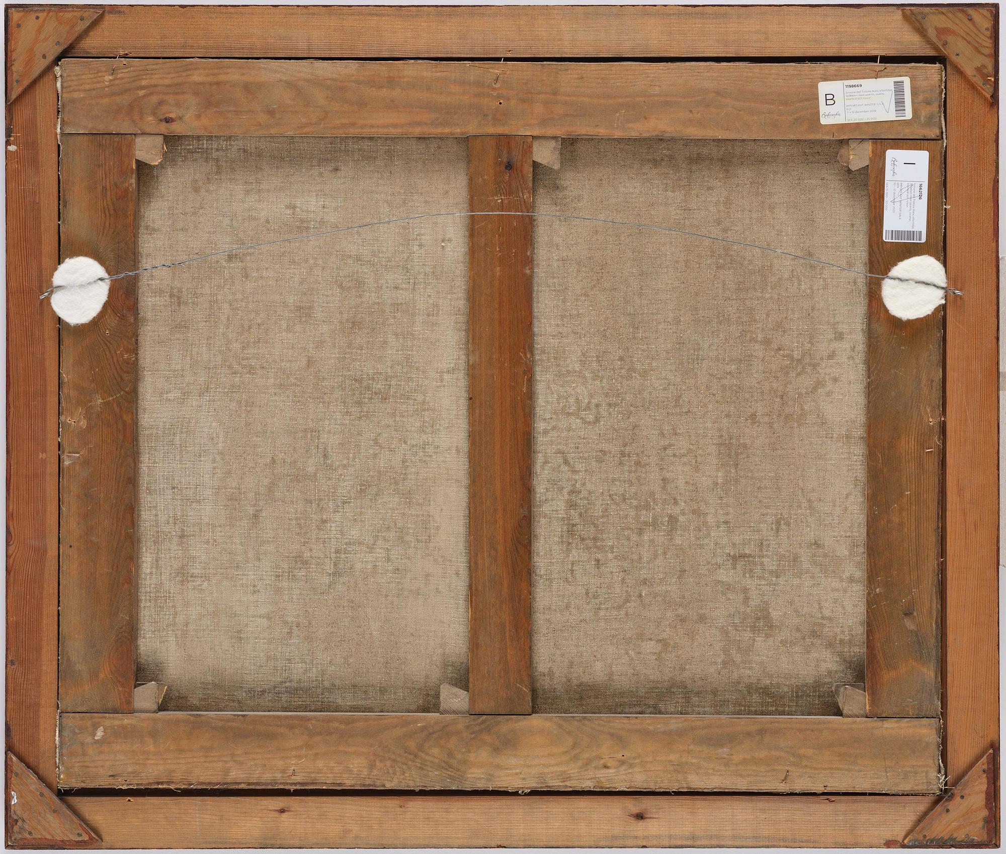 Simone del Tintore, follower of, Still life with asparagus, mushrooms, cauliflower, and turnips.