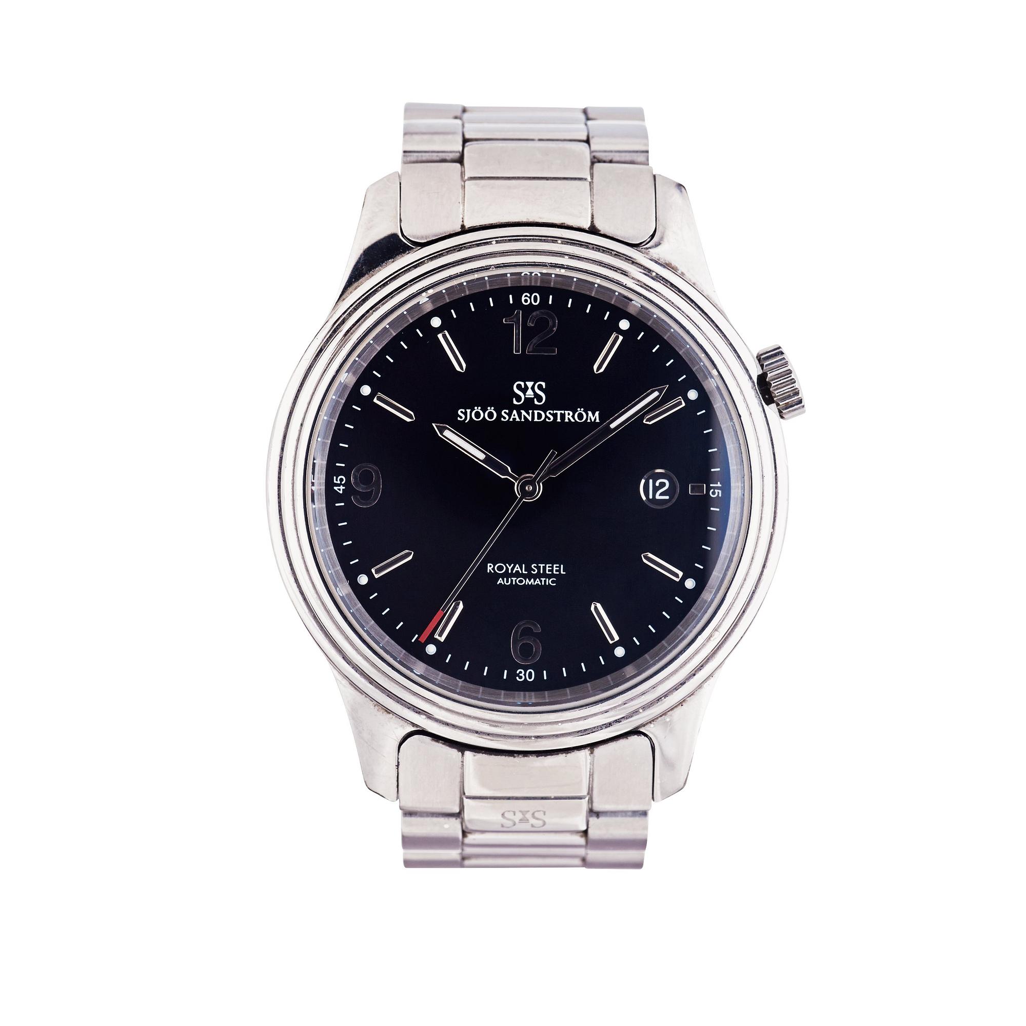 ARMBANDSUR, herr, Sjöö Sandström, Royal Steel Classic II, stål, automatisk, 2009.