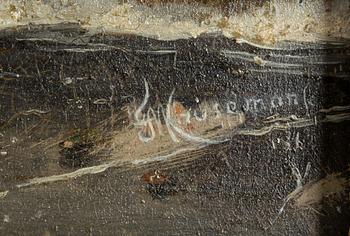 Frederik Marinus Kruseman, attributed/circle of , Winter Landscape with Figures on the Ice.