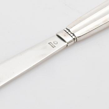 Johan Rohde, Butter knives, 6, sterling silver, “Konge” / “Acorn”, Georg Jensen, Denmark, after 1945.