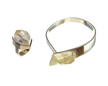 708. REY URBAN, armring, samt ring, Stockholm 1969-70, sterling.