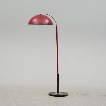 An Harald Elof Notini white metal floor lamp, Böhlmark's, Stockholm 1930's.