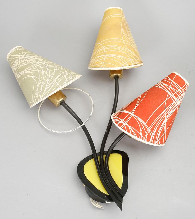 VÄGGLAMPOR, ett par, 1950-tal.