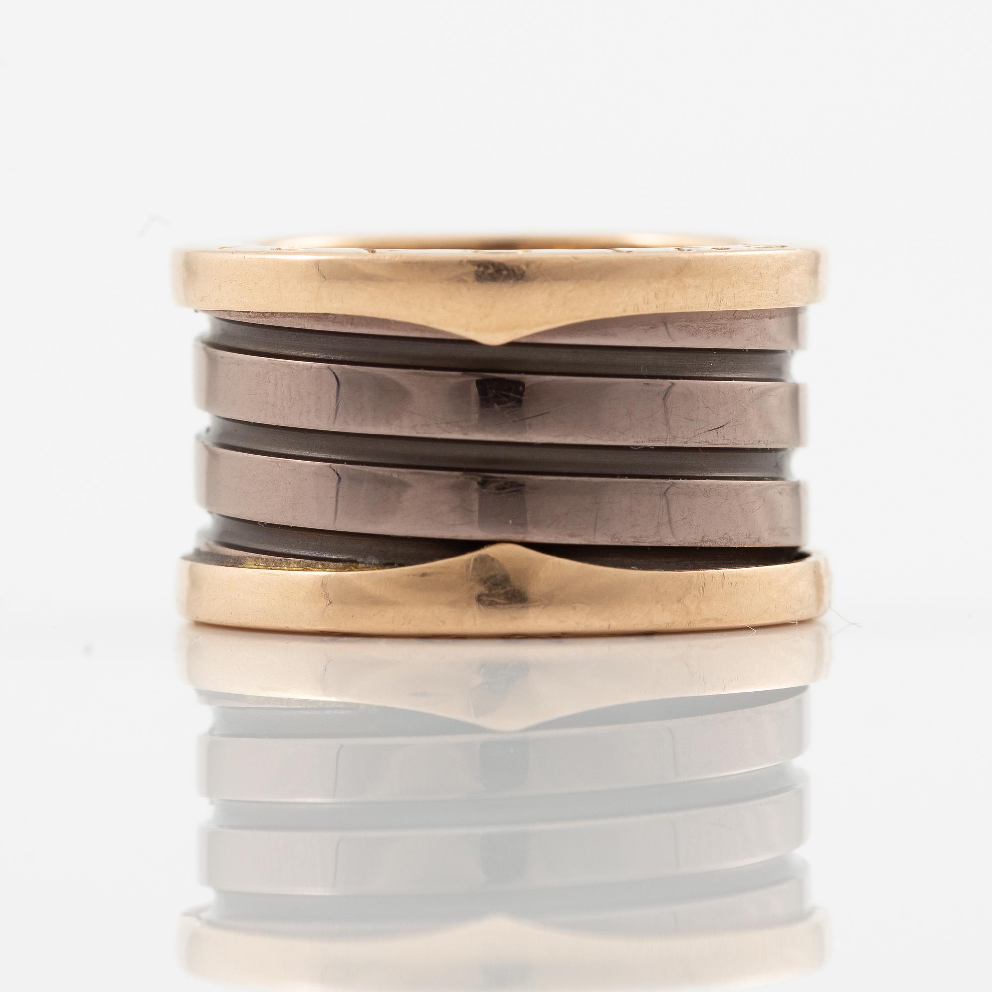 Bulgari, ring, B.zero1, 18K roséguld med keramik.
