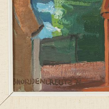 Brita Nordencreutz, oil on canvas, signed and dated -74 (?).