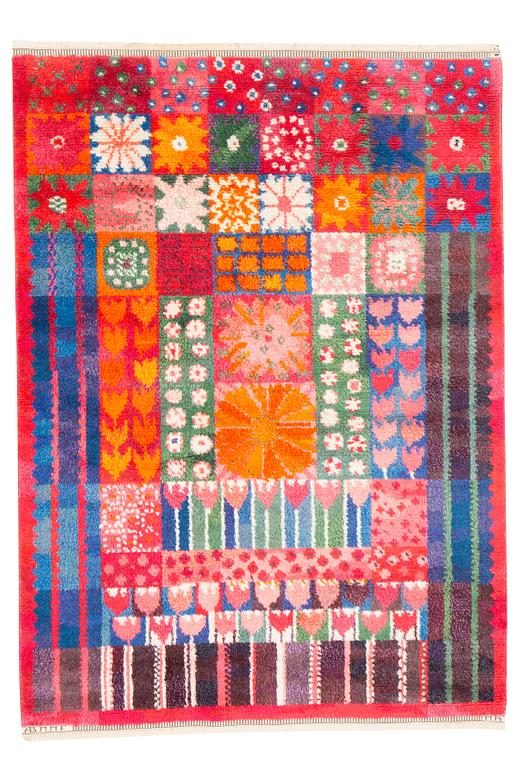 Marianne Richter, matta, "Blommig rya", rya, ca 176,5 x 130 cm, signerad AB MMF MR.
