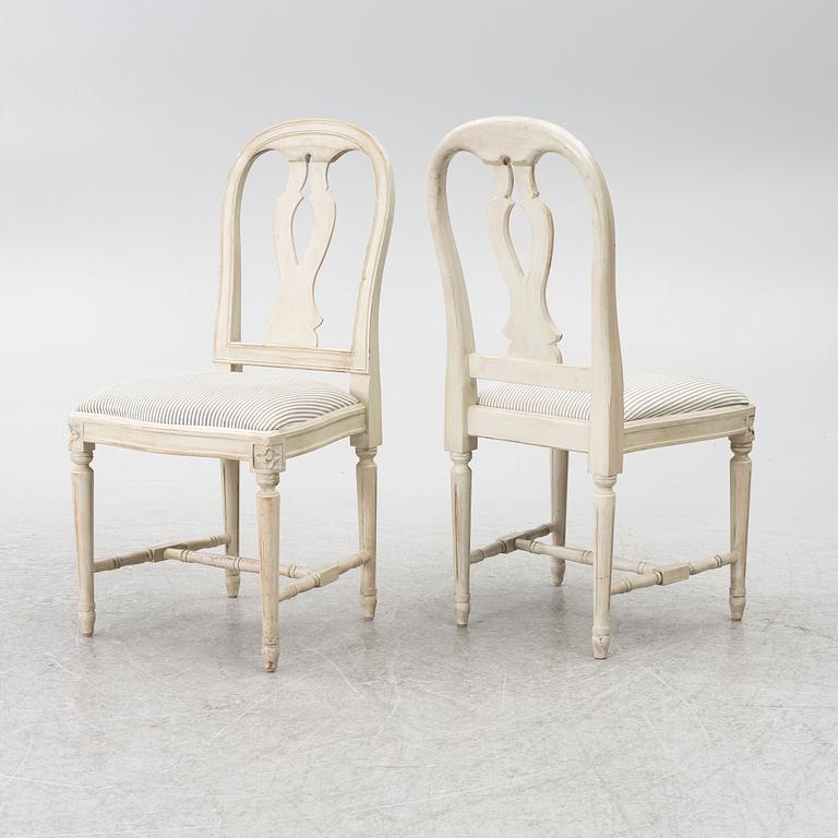 Eight Gustavian style chairs, late 20th Century.