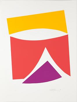 Richard Mortensen · RICHARD MORTENSEN, färgserigrafi. Signerad och daterad 91. Numrerad 13/100.