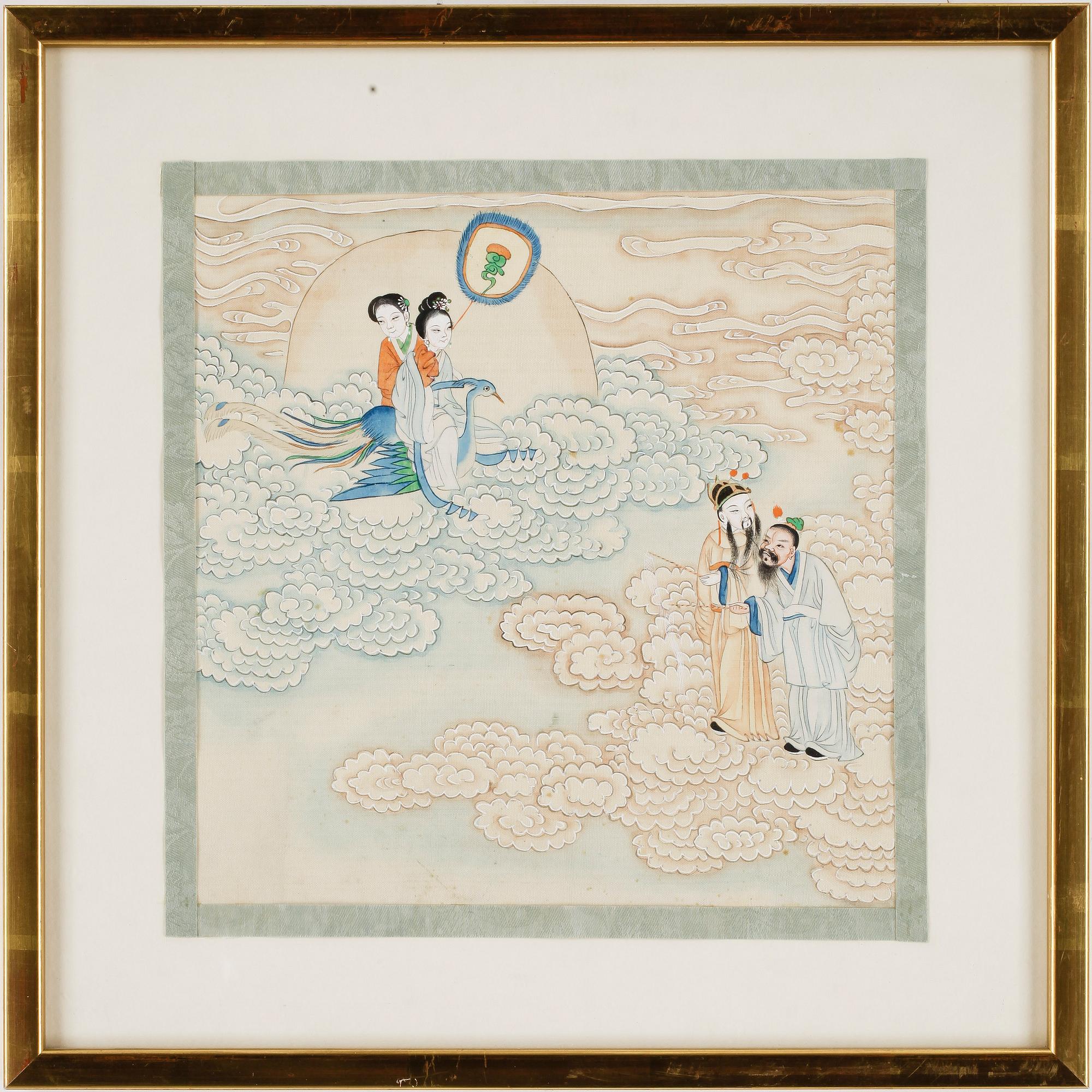 SIDENMÅLNINGAR, 2 st, Kina, 1900-talets första hälft.