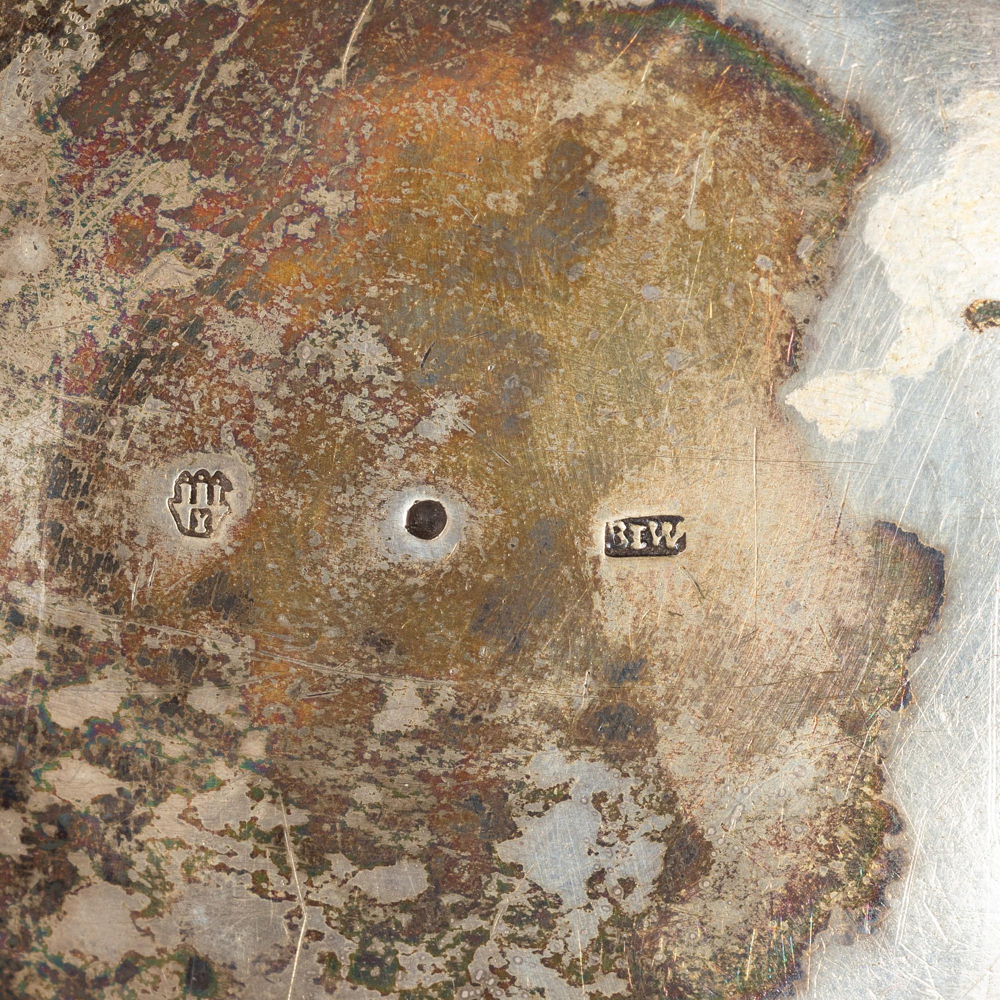 Serveringsbestick och skrammelskedar, 10 st, silver, 1800-1900-tal.