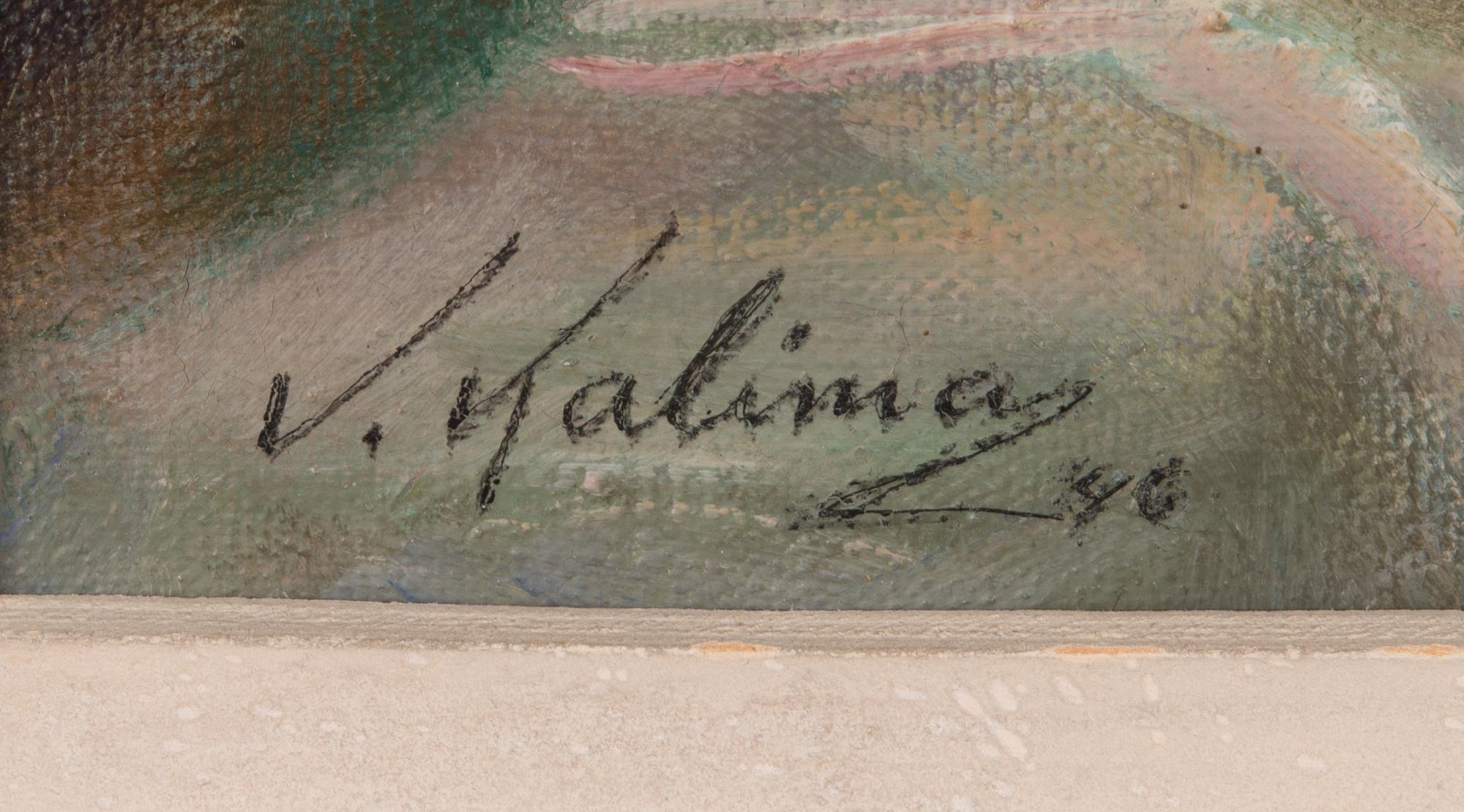 Veli Kalima, öljy kankaalle, signeerattu ja päivätty-46.