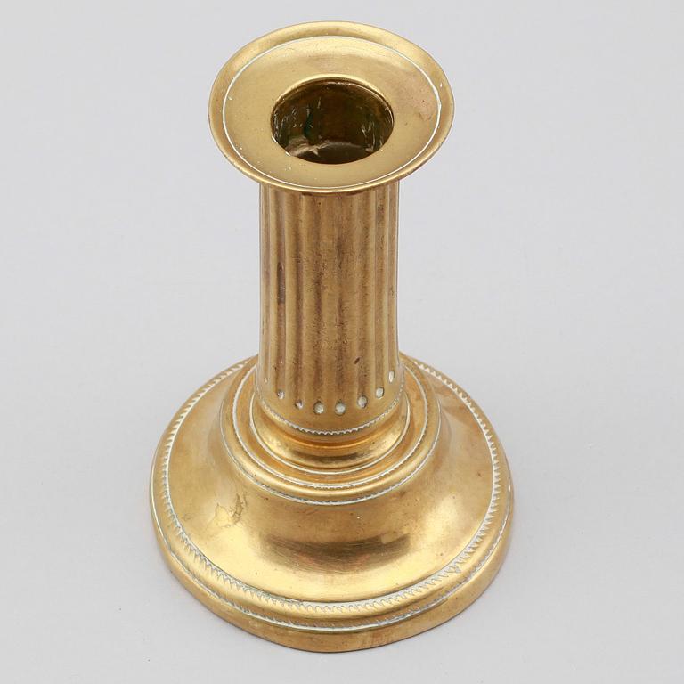 LJUSSTAKE, brons, gustaviansk, 1700-tal.