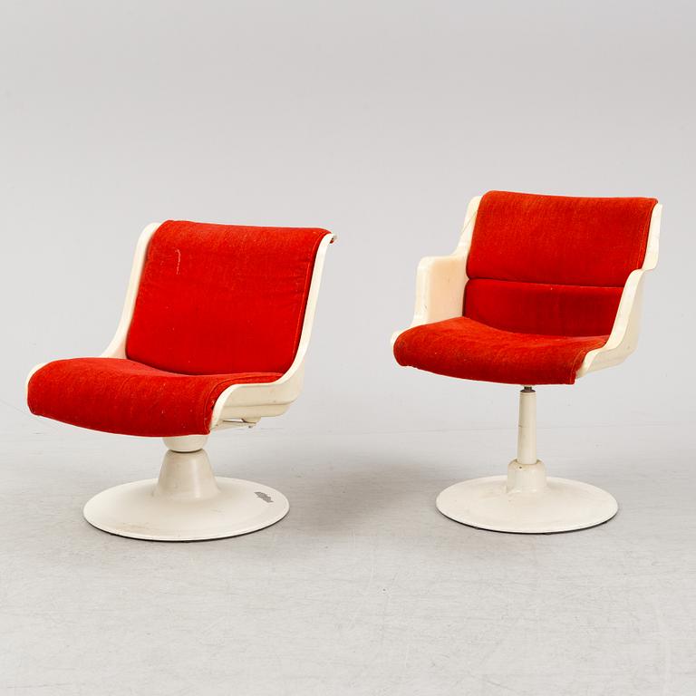 Yrjö Kukkapuro, a pair of 'C-Saturnus' chairs, HAIMI, Finland, 1970's.