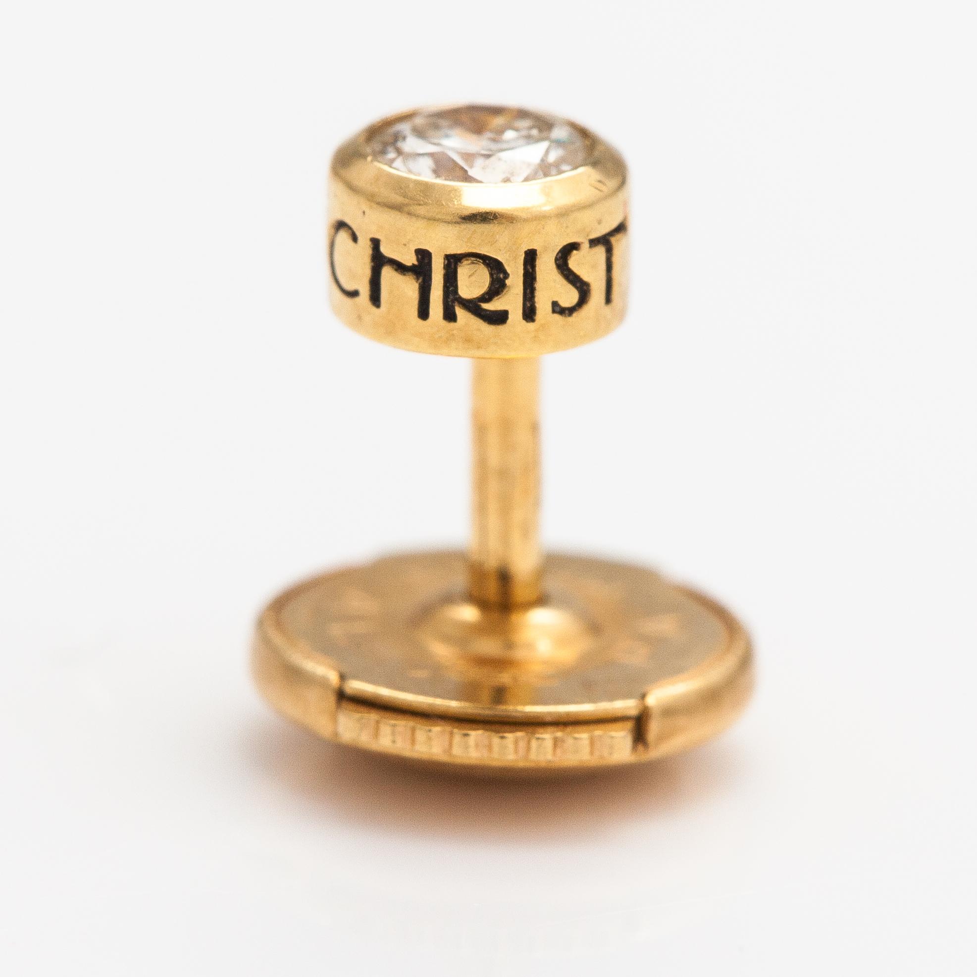 Korvakoru, 1 kpl, 18K kultaa, timantti n. 0.17 ct. Christ, Saksa.