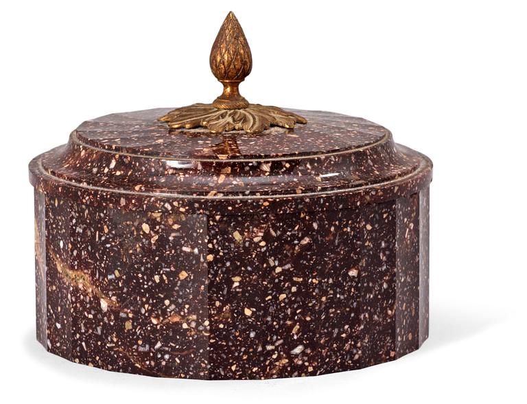 SMÖRASK MED LOCK. Älvdalen, 1800-talets början. Empire.