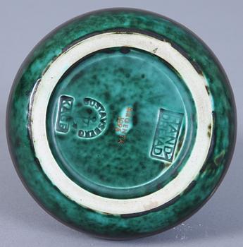 VASER, två st, stengods, "Argenta", Wilhelm Kåge, Gustavsberg samt Tilgmans.