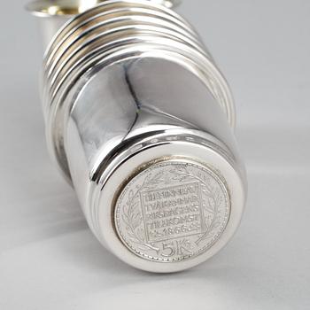 MUGGAR, 6 st, silver, Oscar Waleby, Stockholm, 1968. Total vikt ca 439 g.