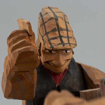 Oidentifierad konstnär, träskulptur, signerad och daterad 1920.