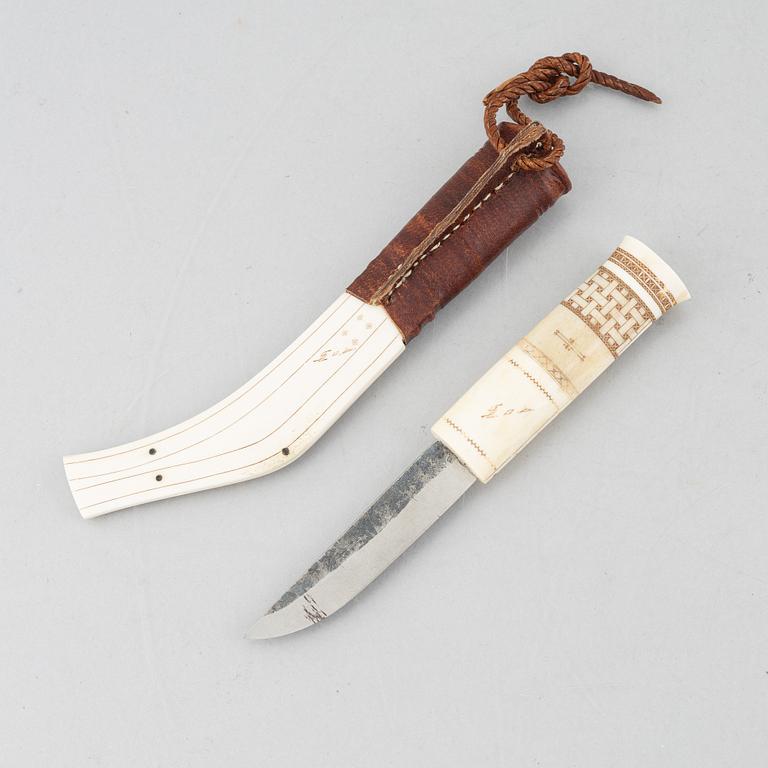 Svante Larsson, a reindeer horn knife, Lappträsk.