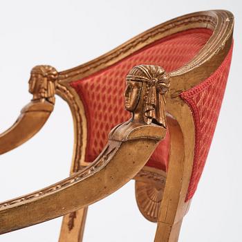 A pair of Swedish chairs in N C Salton's manner,  19th century.