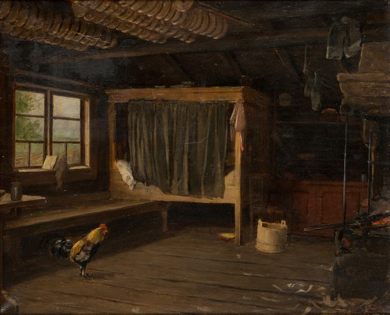 Arvid Liljelund, The rooster in the cottage.
