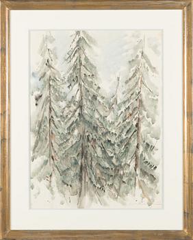 Aimo Kanerva, watercolour, signed and dated-57.