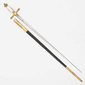 A Swedish small-sword, 19th Century, with scabbard.