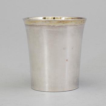 A Swedish early 19th century parcel-gilt beaker, mark of Jacob Möller, Malmö 1808.