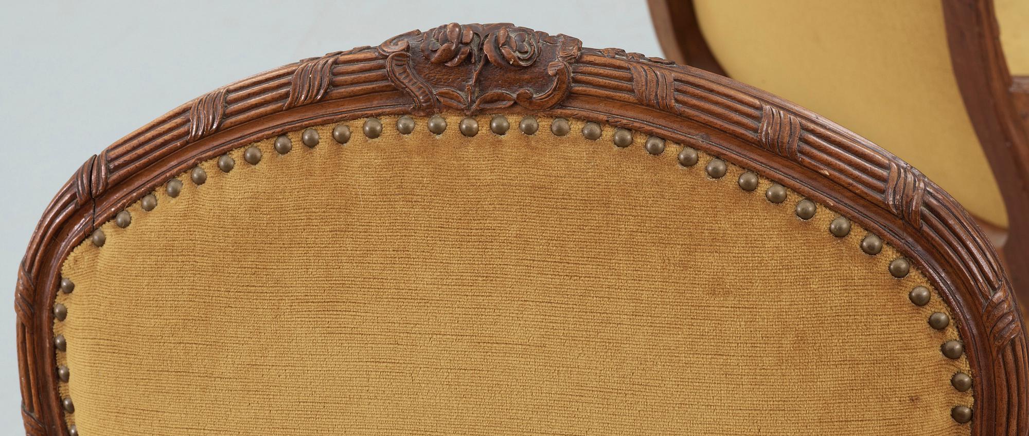 STOLAR, ett par, Louis XV stil, Frankrike, 1800-tal.