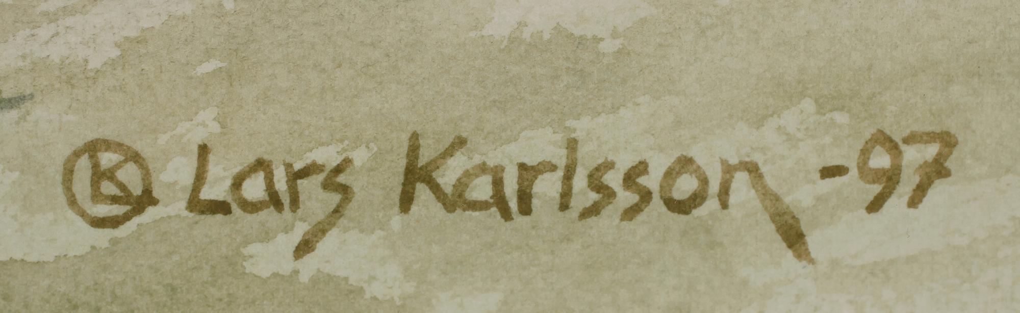 LARS KARLSSON, akvarell, sign och dat 97 samt FÄRGLITOGRAFI, sign och dat 01, numr 7/100.