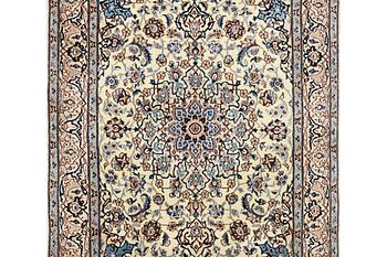 A part silk Nain rug, 9LA, c. 204 x 125 cm.