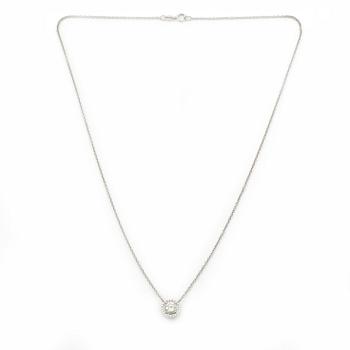 Necklace 18K white gold with brilliant-cut diamonds, accompanying report IGI.