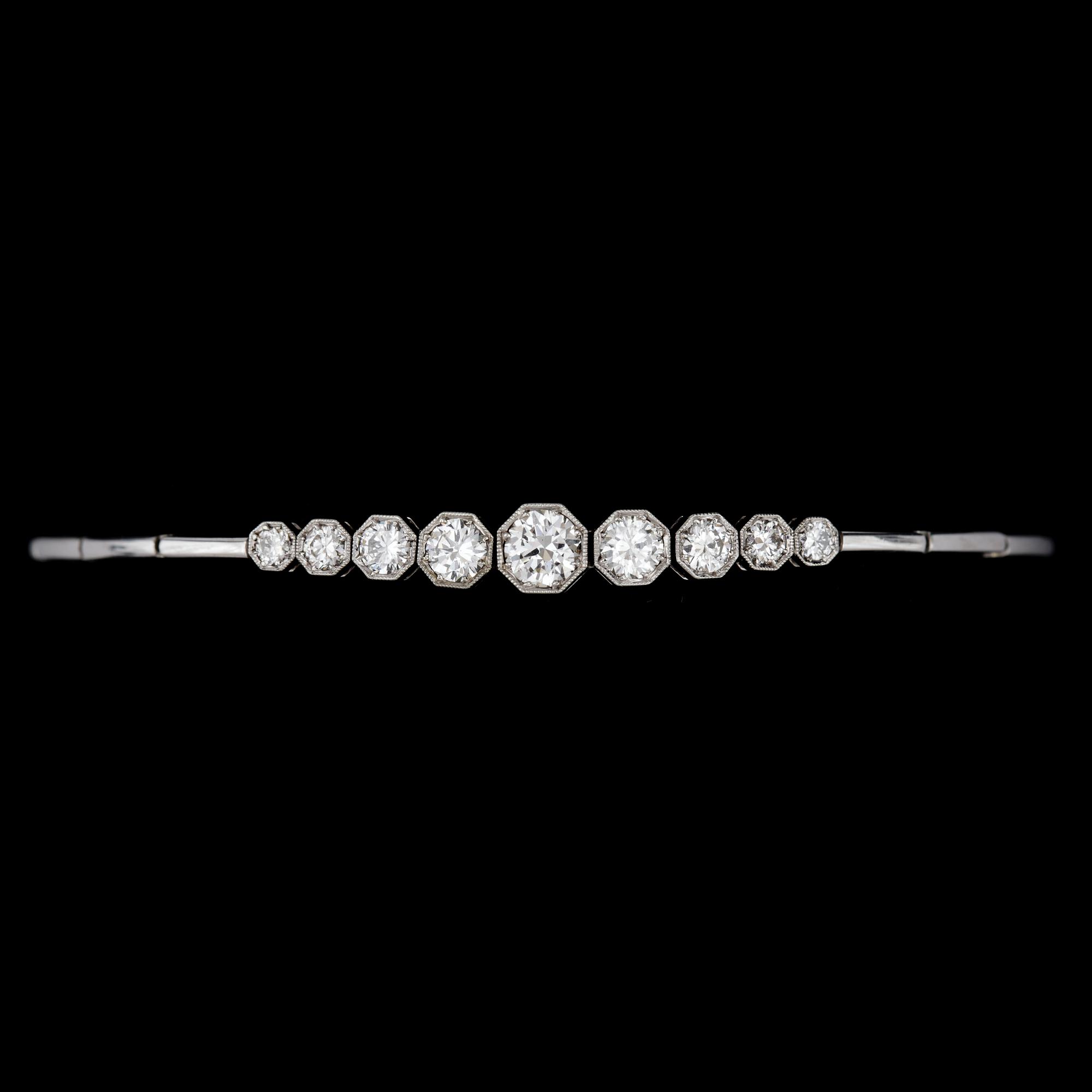 A brilliant cut diamond bracelet, tot. app. 1.80 cts. G. Dahlgren, Malmö 1950's.