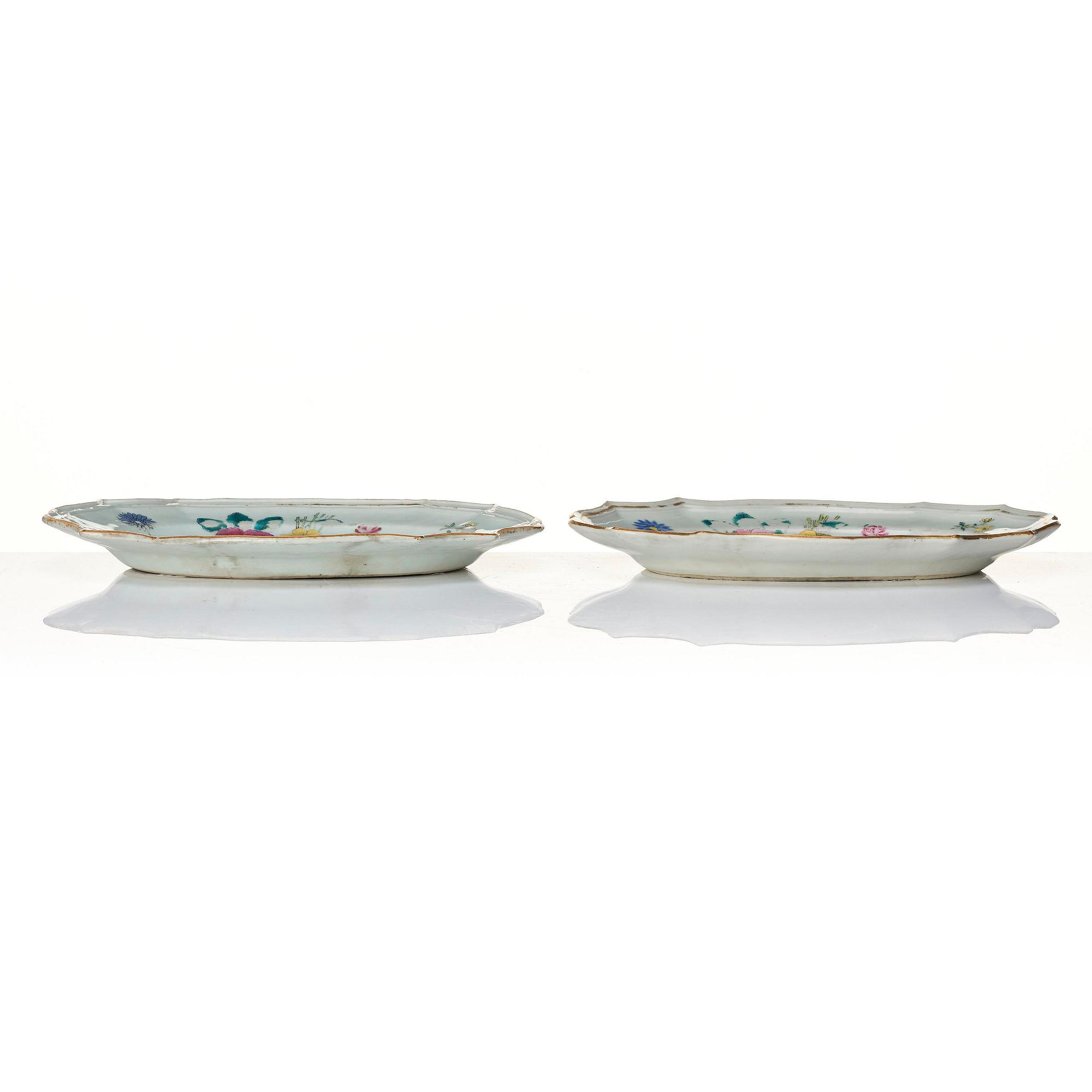 A set of five famille rose serving dishes, Qing dynasty, Qianlong (1736-95).