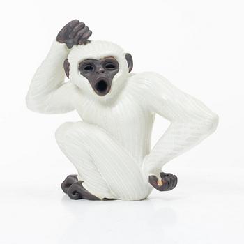 Gunnar Nylund, a figurine, in the form of a gibbon monkey, Rörstrand.