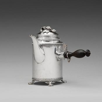 574. A Swedish 18th century silver coffee-pot, marks of Petter Eneroth, Stockholm 1792.