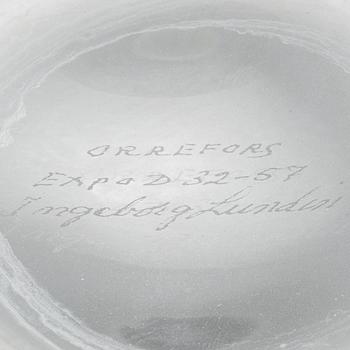 Ingeborg Lundin, Glass vase, "Äpplet", Orrefors, after 1957.