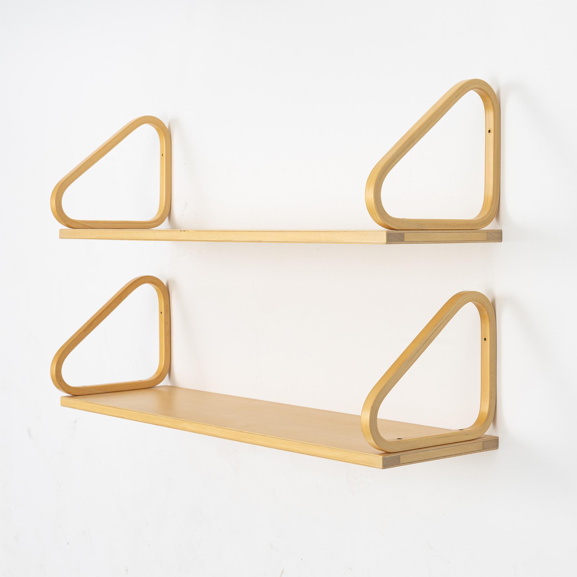 Alvar Aalto, a pair of shelves, Finland, 21st century.