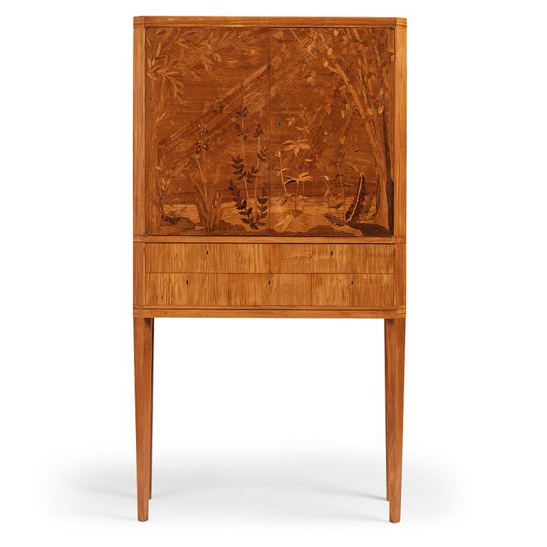 Carl Malmsten, a Swedish Modern cabinet on stand, a journeyman's masterpiece by Sven-Erik Fryklund, Sweden 1942.