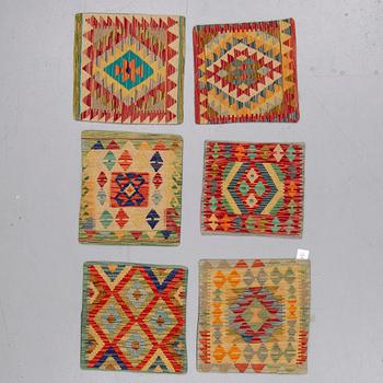 Six Kilim cushions, ca 45 x 45 cm.