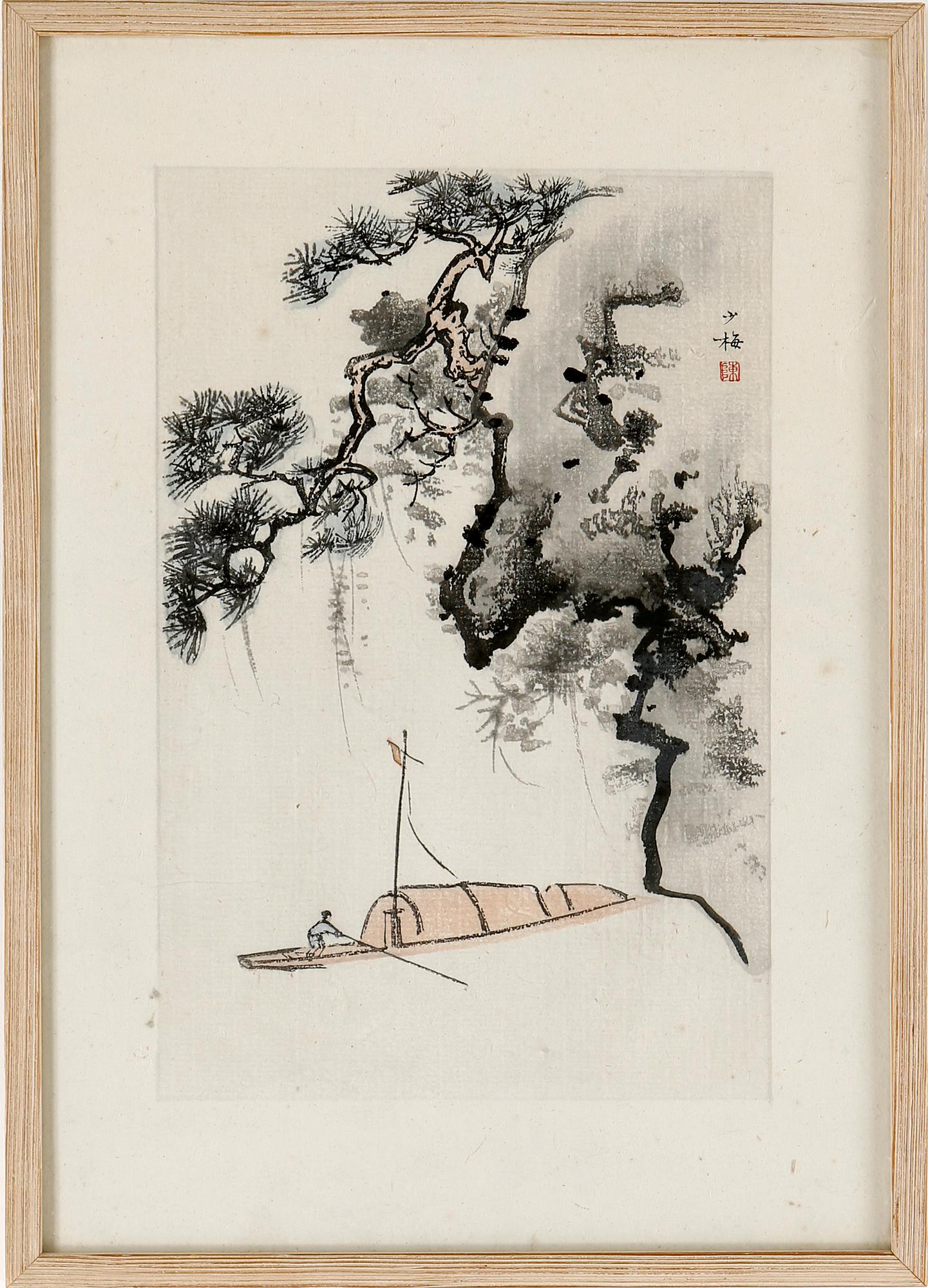 TRÄSNITT, 4 stycken, Kina, 1900-tal.