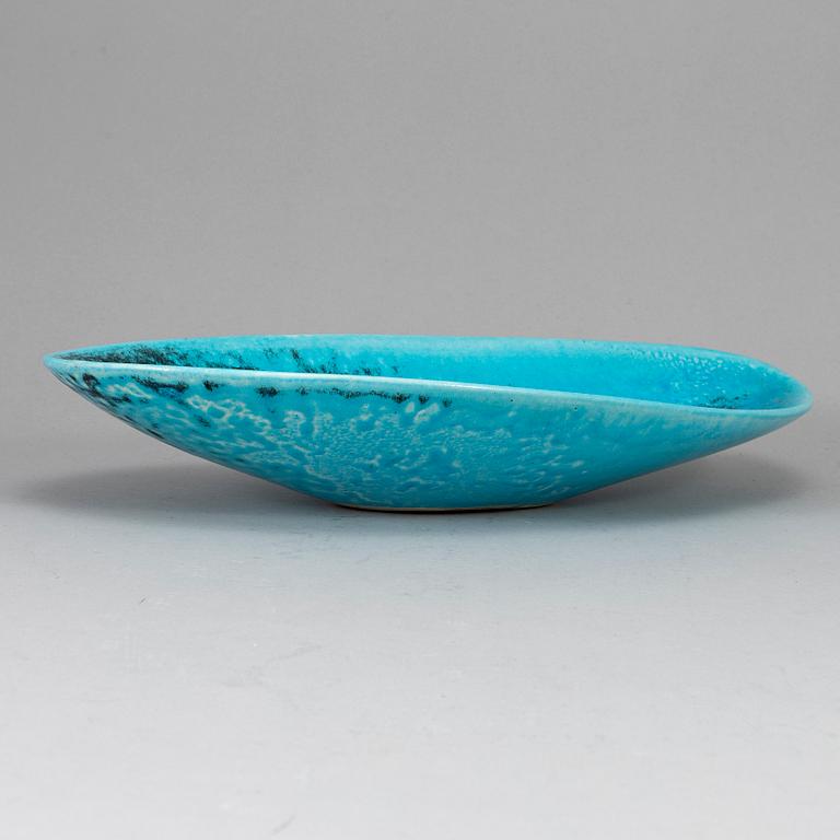 HANS HEDBERG, a faience dish, Biot, France, signed Hhg.