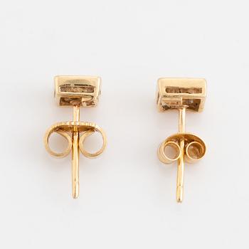 Princess cut diamond earrings.