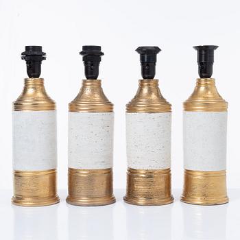 Table lamps, 4 pcs, Bitossi for Bergboms, second half of the 20th century.