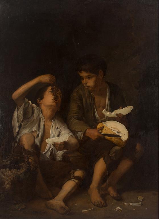 BARTOLOMÉ ESTEBAN MURILLO, kopia efter, olja på duk, signerad V.P Sprenger, 1800-tal.