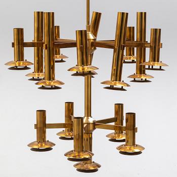 A brass ceiling light by Holger Johansson, Westal.