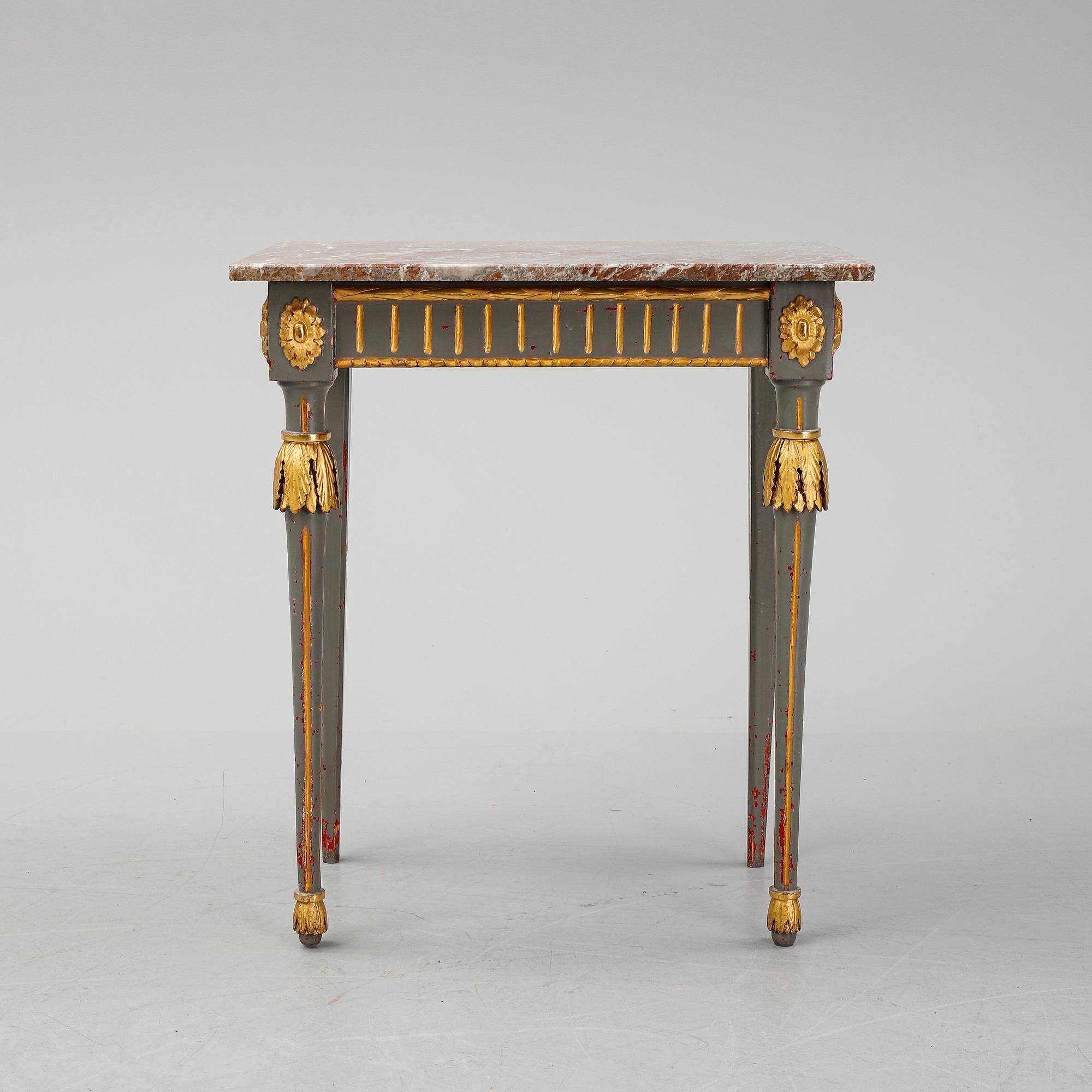 A Gustavian style console table, 19th Century.