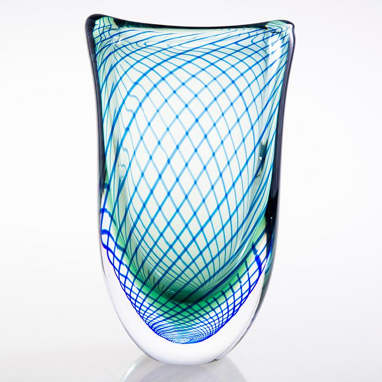 KARI ALAKOSKI, A glass vase signed Kari Alakoski Iittala 2000.