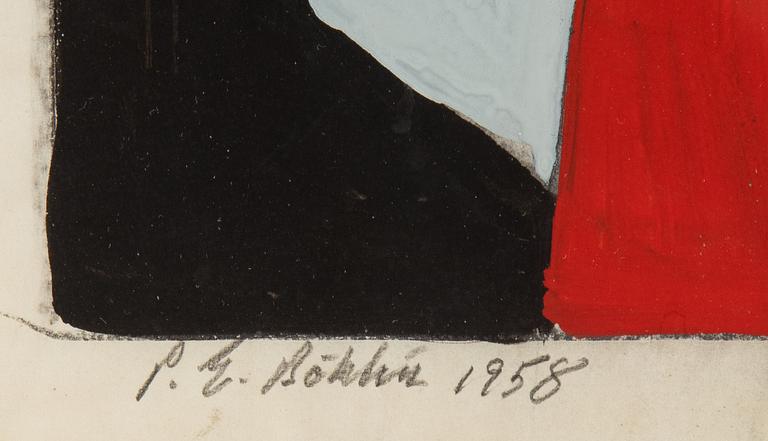 Per-Erik Böklin, gouache, signerad och daterad 1958.